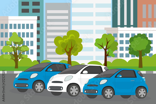 town parking places,banner horizontal concept,