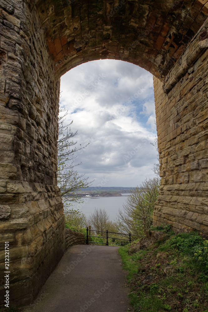 arch way under a castle