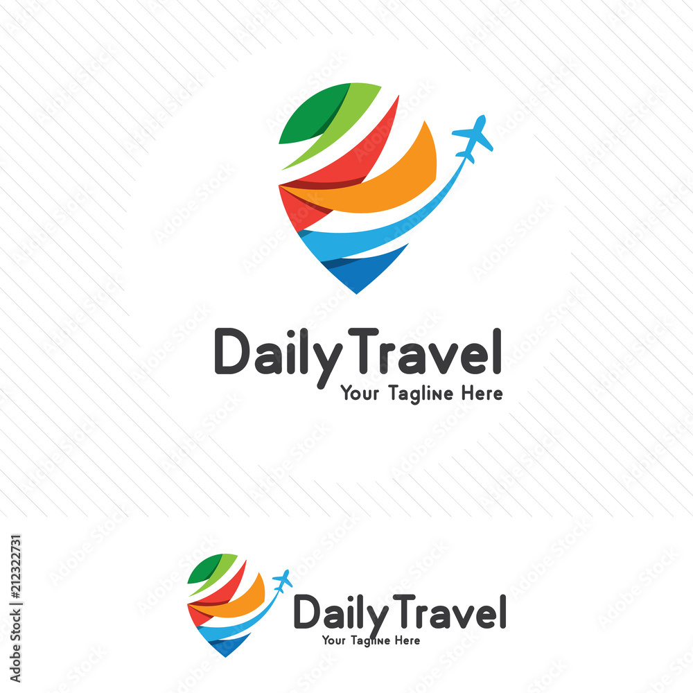 Travel and tour logo concept, airplane icon with pin map symbol. Travel and tour logo concept, airplane icon with pin map symbol.