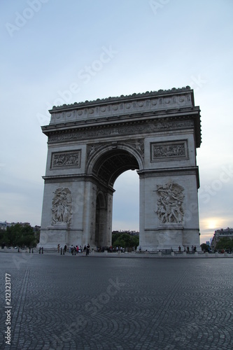 The Arc de Triomphe is located on the right bank of the Seine at the centre of a dodecagonal configuration of twelve radiating avenues.