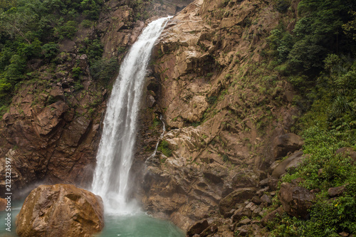 The rainbow waterfall near the Nongriat village in Meghalaya, Northeast India