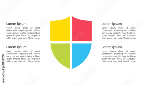 Shield infographic template