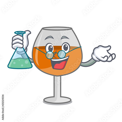 Professor cognac ballon glass character cartoon