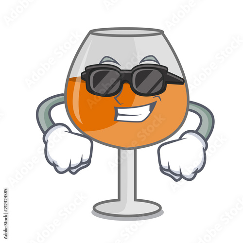Super cool cognac ballon glass character cartoon
