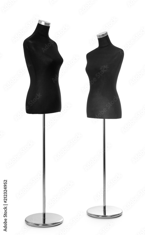 Two female mannequin on white background. File contains a path to isolation. - obrazy, fototapety, plakaty 