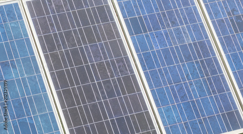 Closeup of solar panels