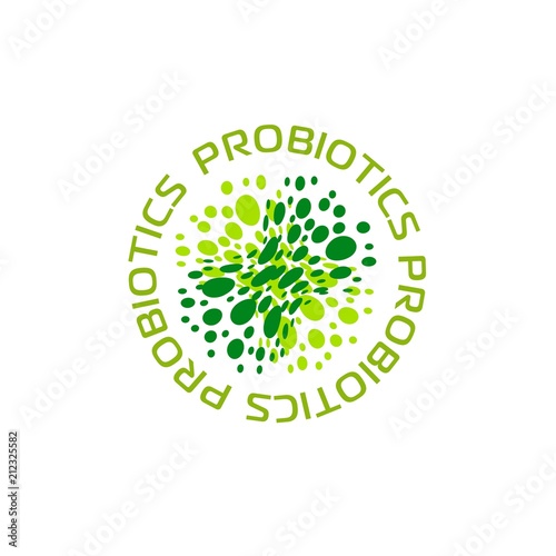 Probiotics logo. Concept of healthy nutrition ingredient for therapeutic purposes. simple flat style trend modern logotype graphic design isolated
