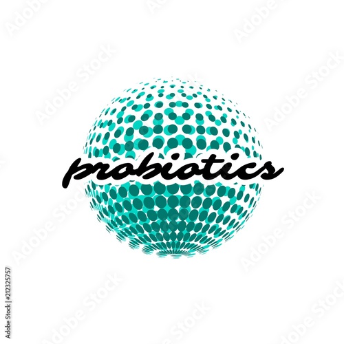Probiotics logo. Concept of healthy nutrition ingredient for therapeutic purposes. simple flat style trend modern logotype graphic design isolated