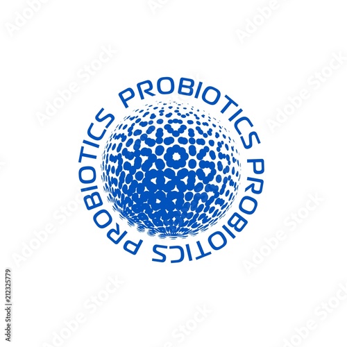 Probiotics logo. Concept of healthy nutrition ingredient for therapeutic purposes. simple flat style trend modern logotype graphic design isolated