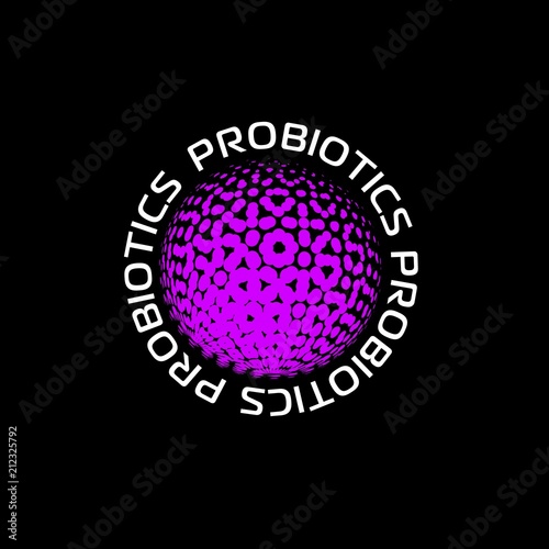 Probiotics logo. Concept of healthy nutrition ingredient for therapeutic purposes. simple flat style trend modern logotype graphic design isolated