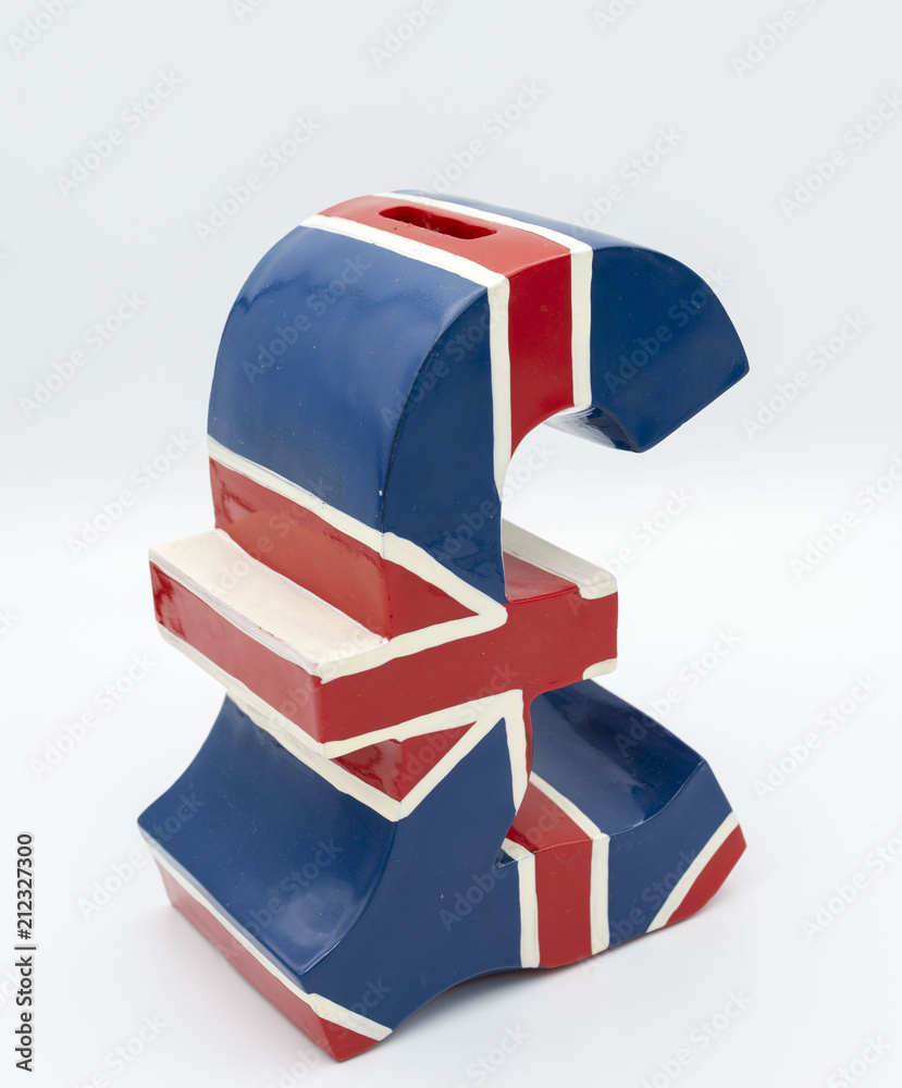 piggy Bank, English flag, hole, money, hoard, wooden, design, blue, red, piggy Bank, English flag, hole, money, hoard, wooden, design, blue, red,