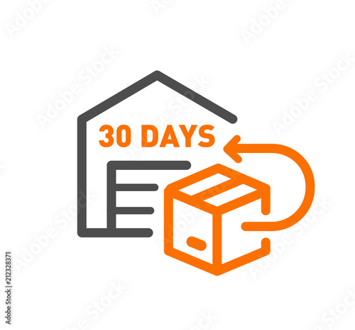 Flat line design concept icon purchase returns , support, delivery process, online order procedure, website banner and landing page.
