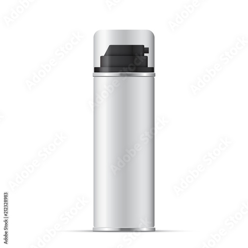 Realistic shaving foam package template, vector illustration