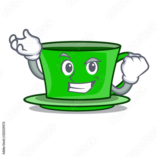 Successful green tea character cartoon