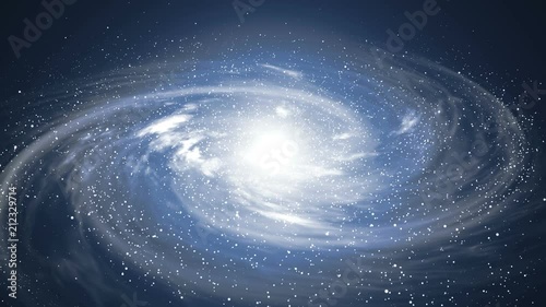 A beautiful space scene with a rotating galaxy