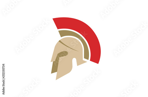 Creative Spartan Helmet Logo design Illustration