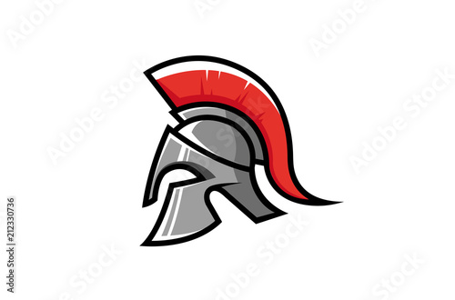Creative Spartan Helmet Logo design Illustration