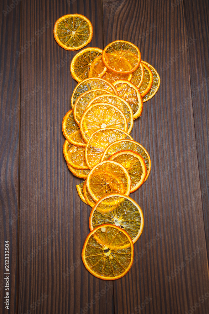 Bright dried orange slices Bright dried orange slices
