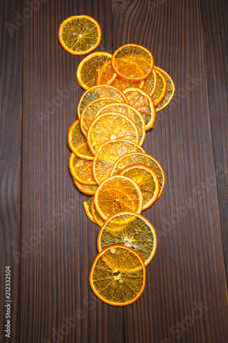 Bright dried orange slices