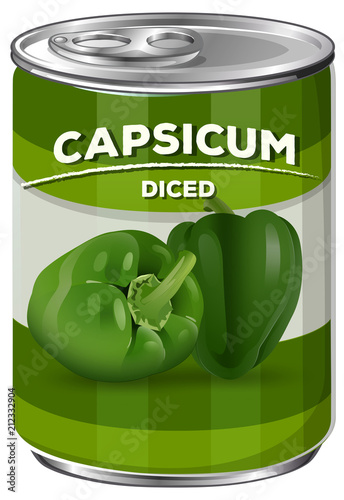 Can of diced capsicum