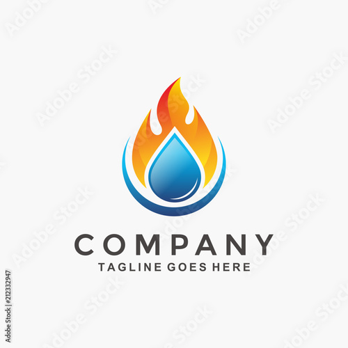Water and fire logo