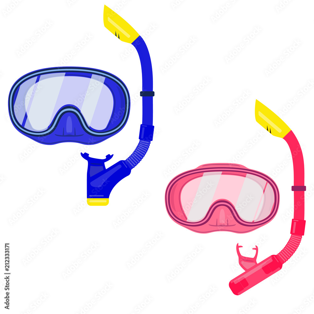 Creative Vector Illustration Of Scuba Diving, Swimming Mask