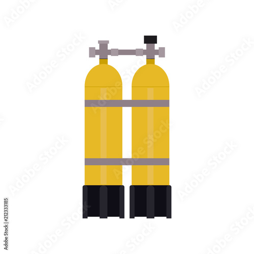 Diving oxygen tanks. Abstract concept, icon. Vector illustration on white background.