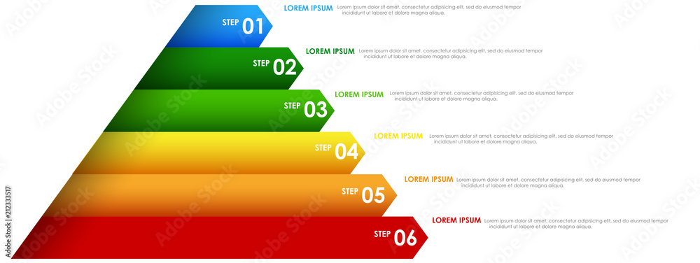 Rgb Pyramid Colorful rainbow infographics pyramid Stock Vector | Adobe Stock