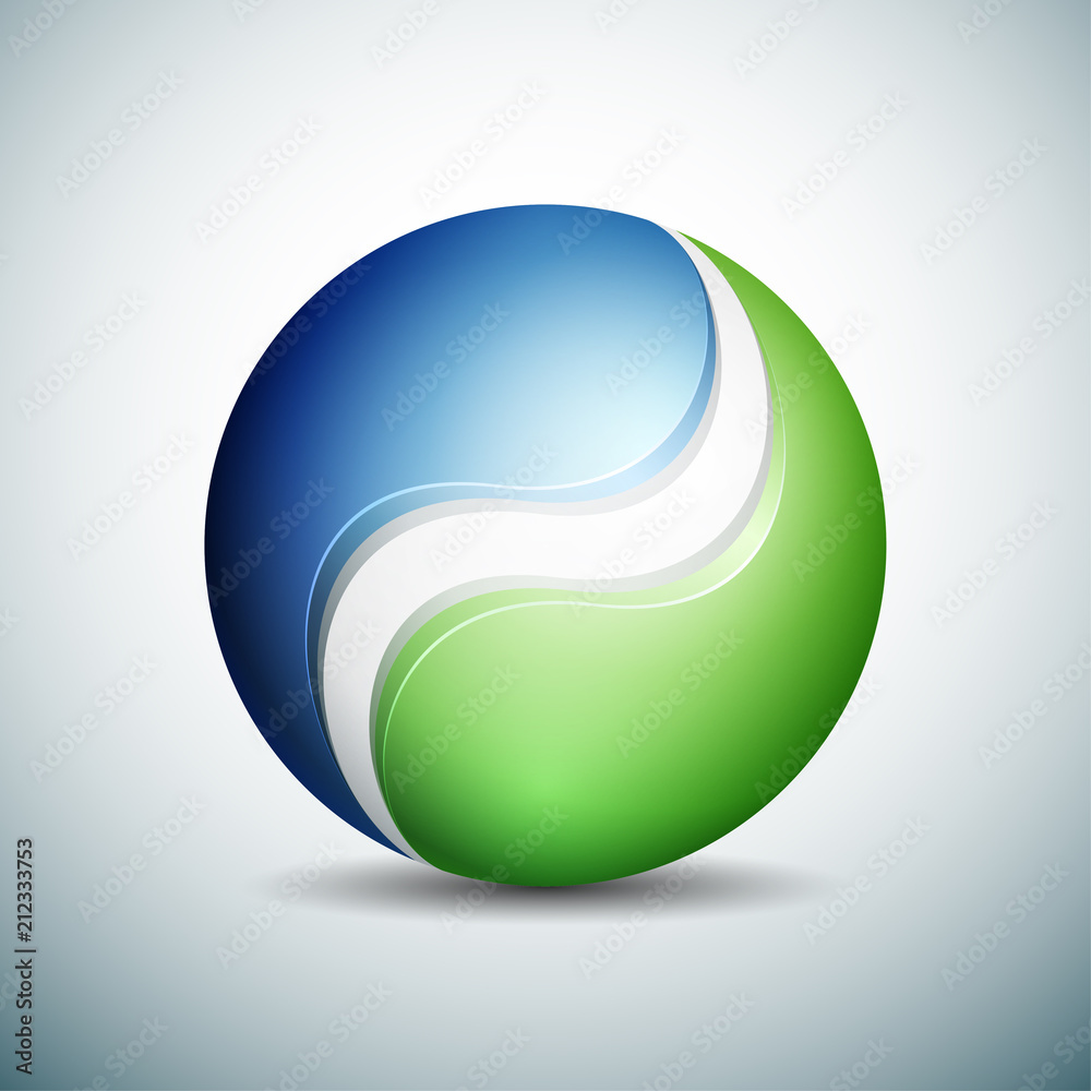 Blue Green Eco Sphere Illustration Blue Green Eco Sphere Illustration