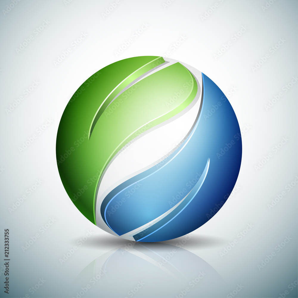Blue Green Eco Sphere Illustration Blue Green Eco Sphere Illustration