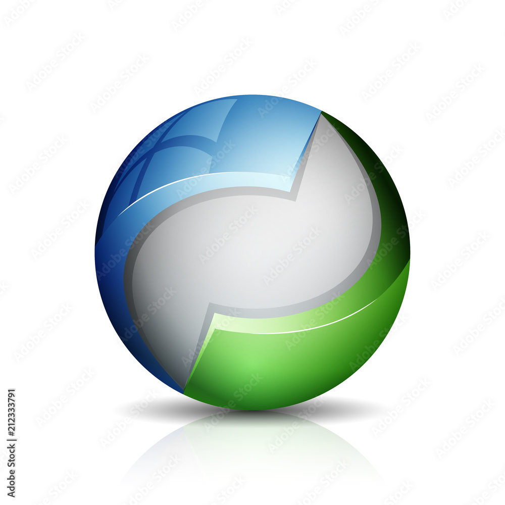 Blue Green Eco Sphere Illustration Blue Green Eco Sphere Illustration