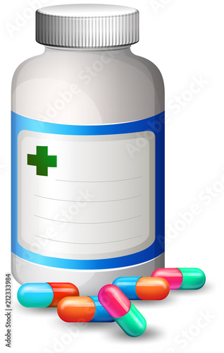 A Bottle of Colourful Capsule