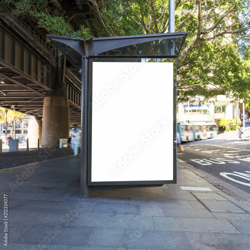 Photography Lightbox advertisement next to the Sydney city bus stop in Australia