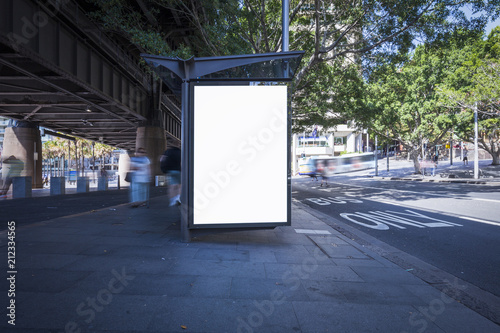 Photography Lightbox advertisement next to the Sydney city bus stop in Australia