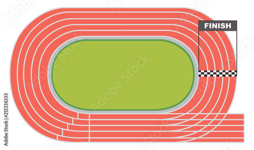Aerial view of a running track