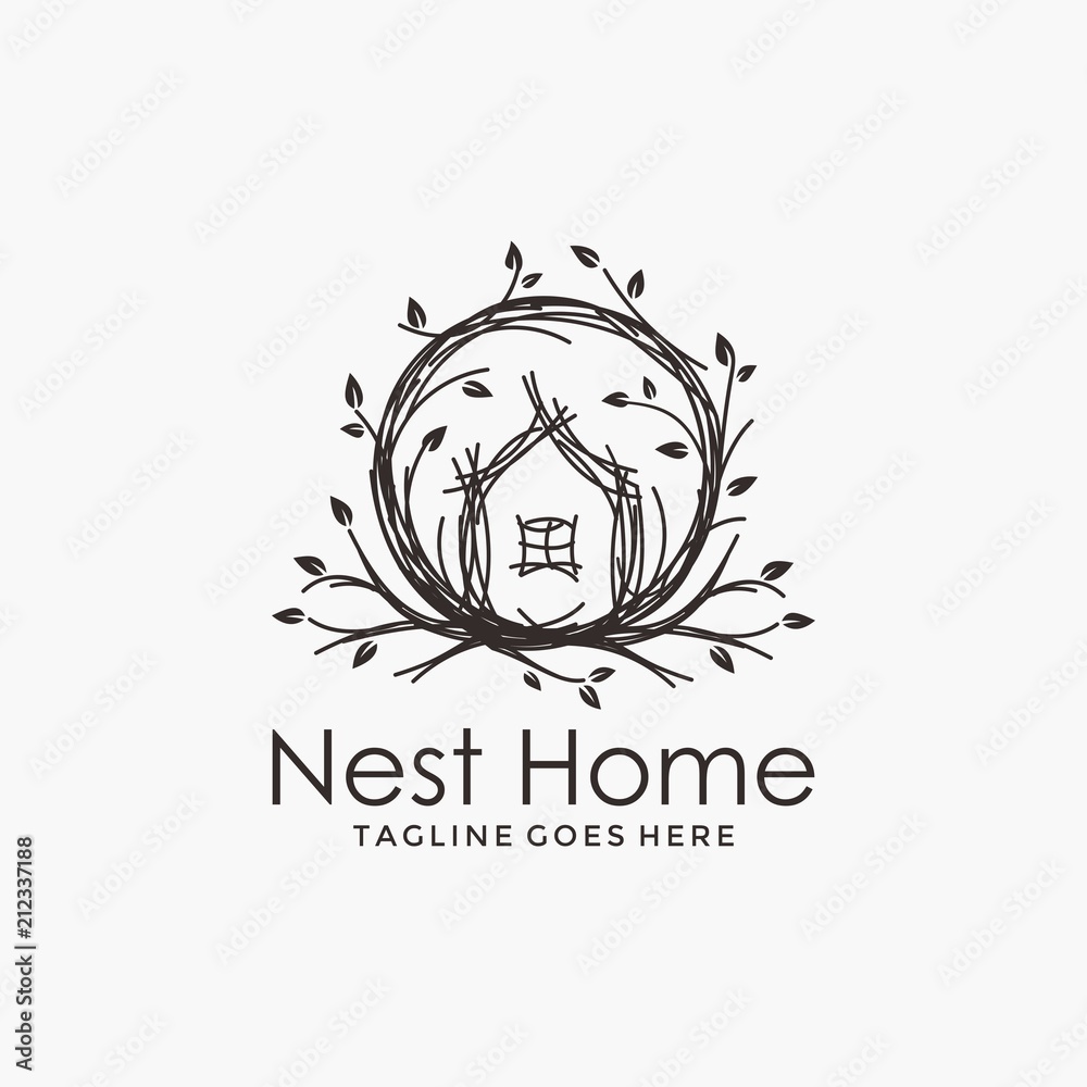 Nest house logo. Real estate logo Stock Vector Adobe Stock
