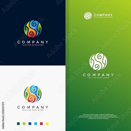 Abstract yin yang logo