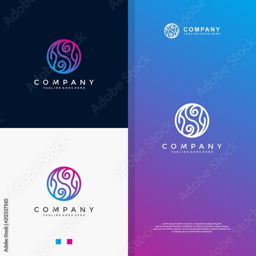 abstract yin yang logo