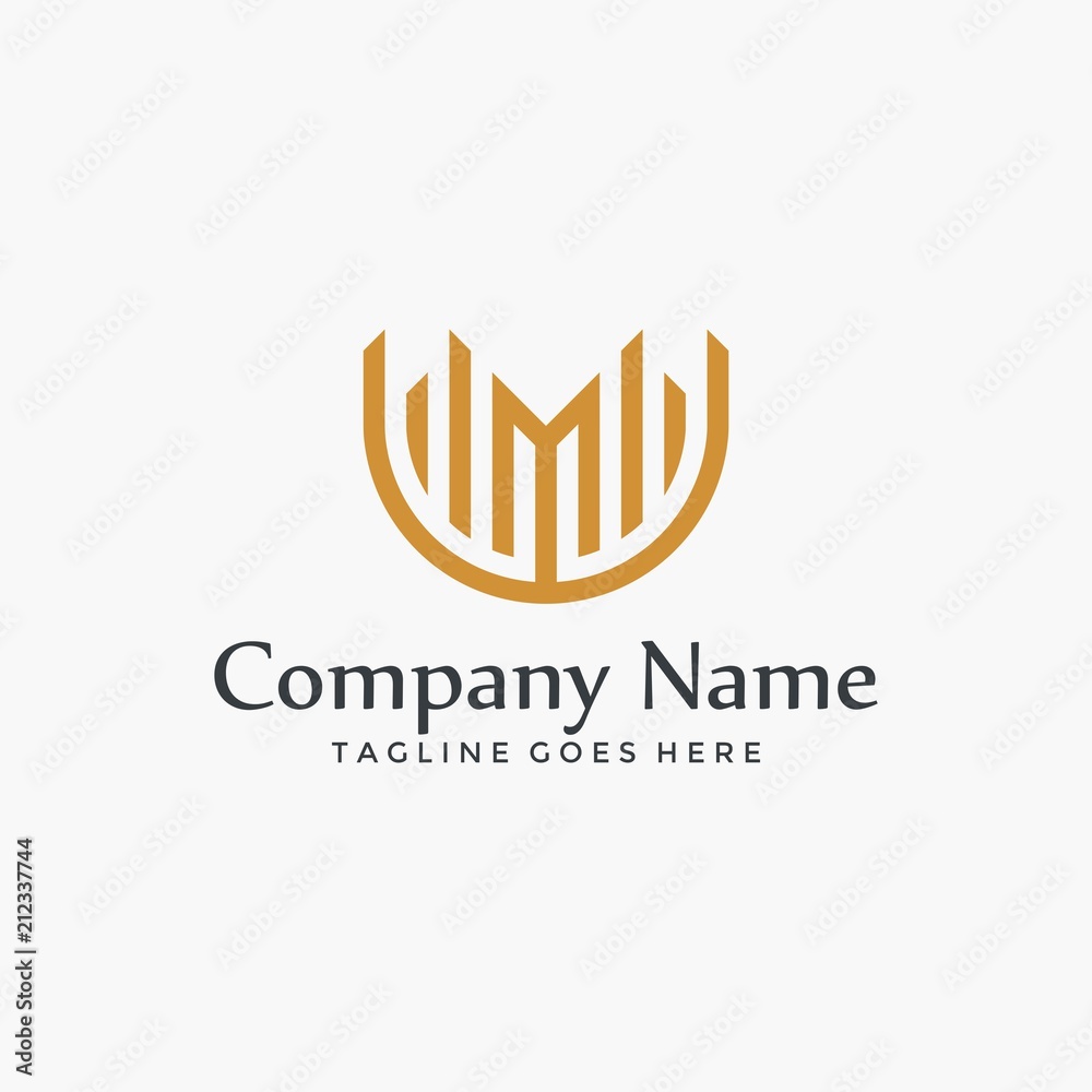 Abstract letter M logo, luxury, golden logo Abstract letter M logo, luxury, golden logo