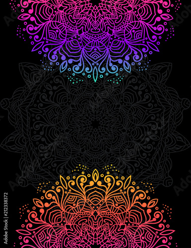 Colorful mandala on dark background