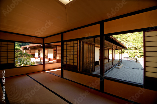 japanese ancient tea house and royal garden
