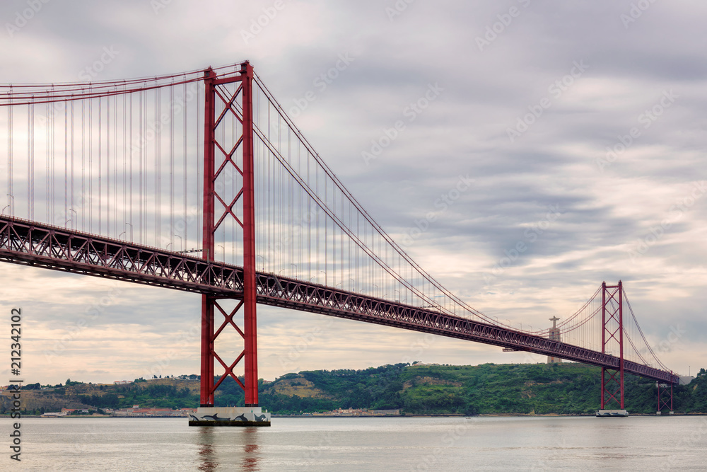 The 25 April bridge (Ponte 25 de Abril), Lisbon, Portugal.