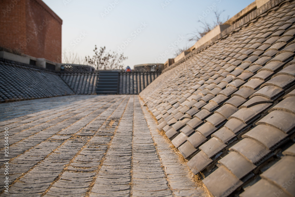 red brick architecture, brick art in Beijing China