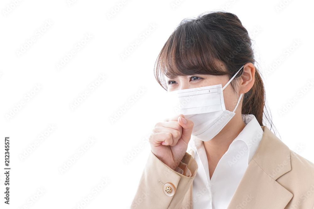 風邪をひいたビジネスウーマン