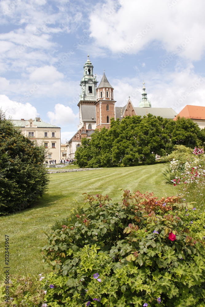 Jardin de la basilique Wawel à Cracovie, Pologne	