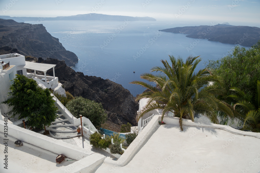 Fototapeta premium Whitewashed Houses and Sea View, Santorini, Cyclades, Greece