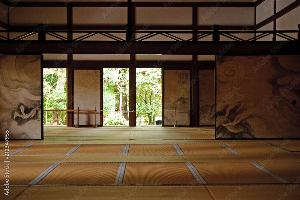 japanese ancient tea house and royal garden