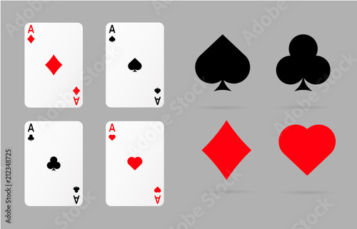 playing  cards and poker symbols set