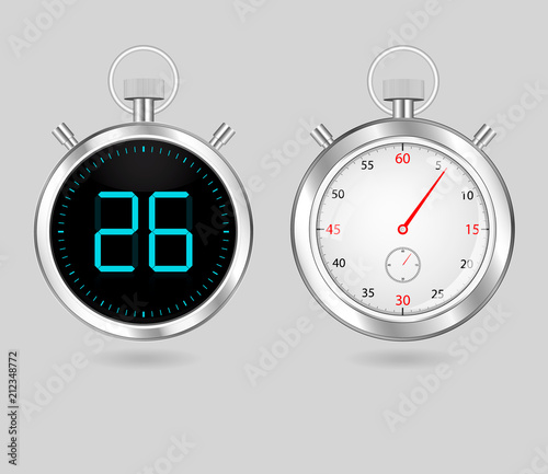 digital and analog speedometers timers set