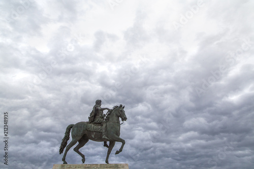  Statue of Louis. In the centre of Place Bellecour Lyon-France  stands an equestrian statue of King Louis XIV  erected by Lemot in 1825.